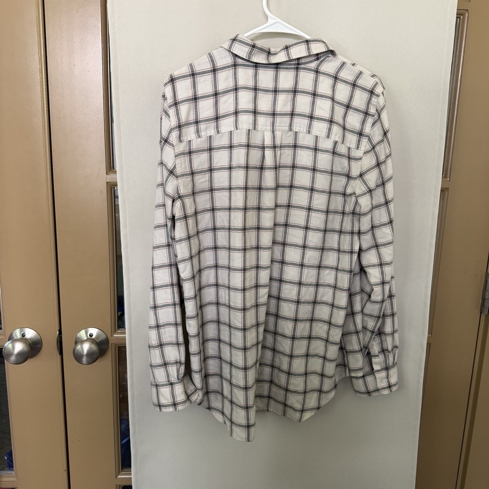 Madewell Womens Large Classic Fit Plaid Long Sleeve Flannel Button Up Shirt - Picture 3 of 7